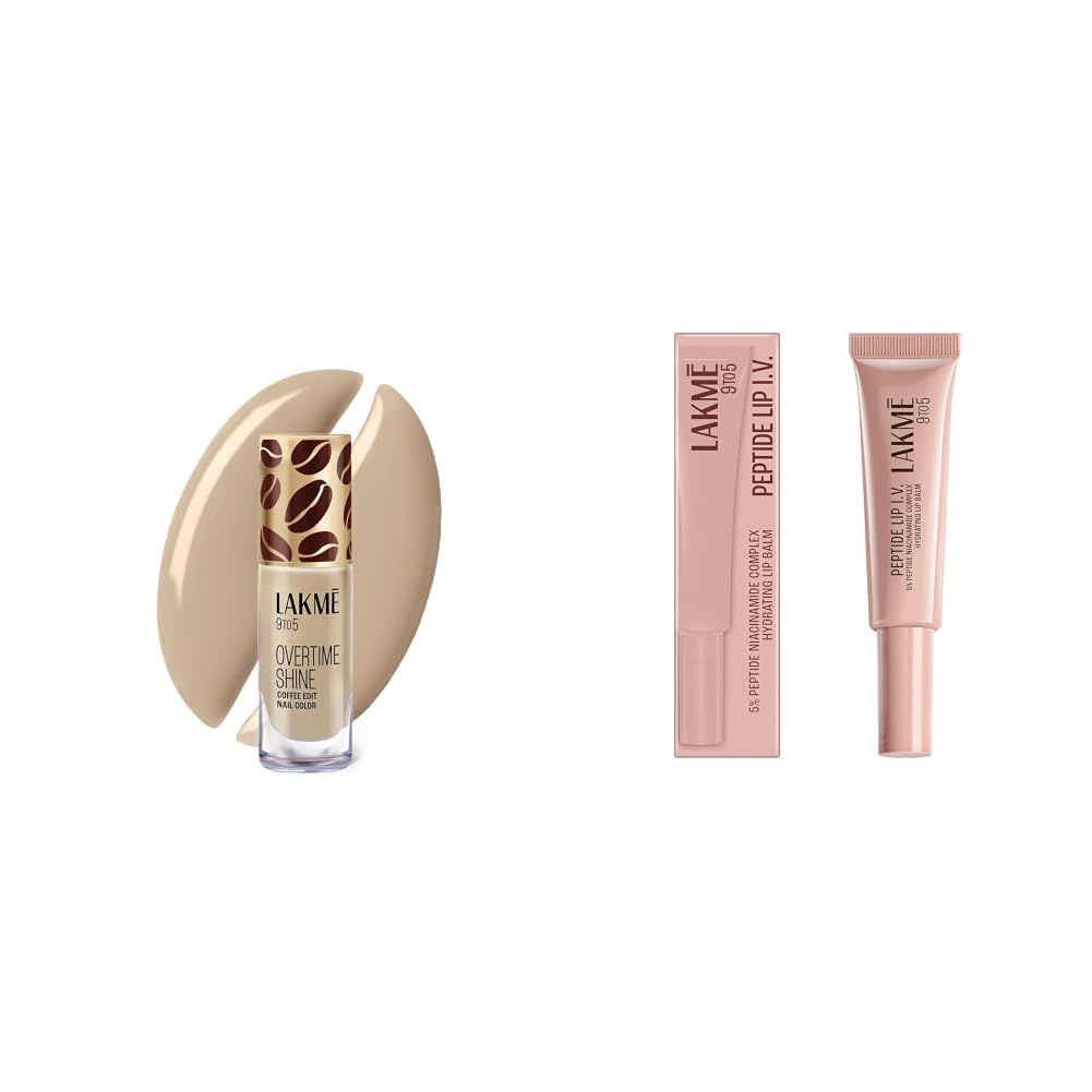 Lakme 9 to 5 Overtime Shine Nail Polish - Coffee Edit - 02 -Flat White Fantasy 6ml Lakme Peptide Lip IV with 5% Peptide-Niacinamide Complex, For Intense Hydration With A Serum-Like Texture-picture-45