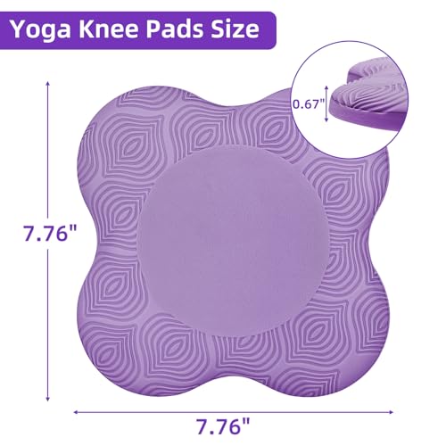 Image of Yoga Knee Pads Set of 2 - Extra Soft Non-Slip Yoga Knee Pad Cushion for Knees Elbows Wrists - Pilates & Workout Knee Pads for Floor Exercises, Kneeling, Stretching, Fitness, Purple