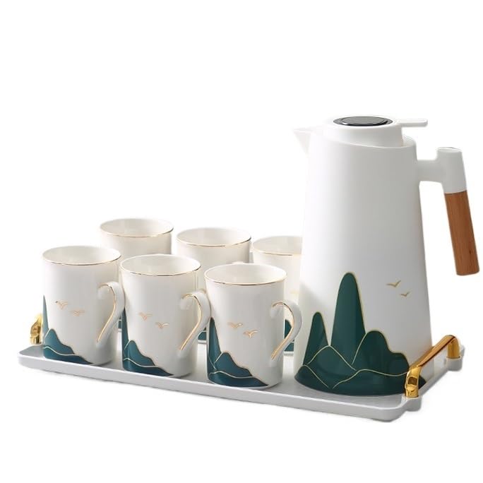 Jarra de Agua Juego Completo de Taza Agua cerámica, Juego Tetera con combinación, fría, té for el hogar