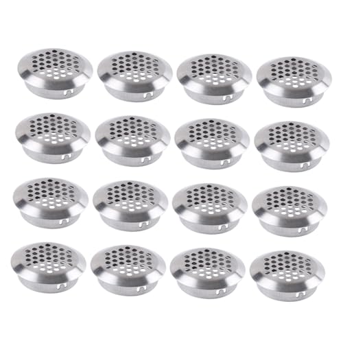 SAFIGLE 50 piezas Cubierta Redonda de Rejilla de Ventilación de Acero Inoxidable para Armarios y Muebles con Orificios Transpirables Resistente la Corrosión Óxido