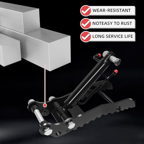 Image of Hydraulic Thumb Clip for Mini Excavator Attachments, Metal Grab with 2* M14 Hoses and 2*Link Pins, Hydraulic Thumb Clip without L-Shaped Bracket for Single-Hole Hydraulic Connection Mini Excavators
