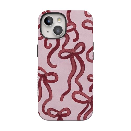 Casely iPhone 15 Case | Love Me Knot | Mauve Bow | Bold Protective Design | MagSafe Compatible Design