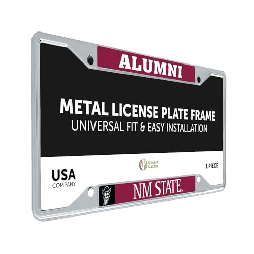 Desert Cactus New Mexico State University Car Accessories Aggies Metal License Plate Frame and Tag Holder for Front or Rear of Car (Alumni)
