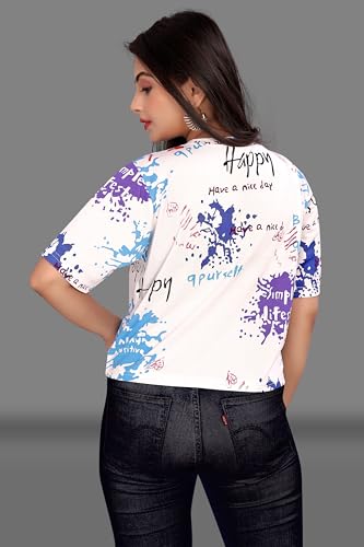 Image of Regolith Designer Sarees Women's Spandex Solid Half Sleeve Regular Fit T-Shirt