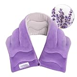 Comfheat Mikrowelle Heizkissen für Nacken für Hals Schmerzlinderung, Feuchtigkeit heiße Komprimieren Mikrowelle Hals Wärmer Wrap für Schmerzen Muskeln Entlastung, Lavendel Aroma, 60 x 13 CM, Lila