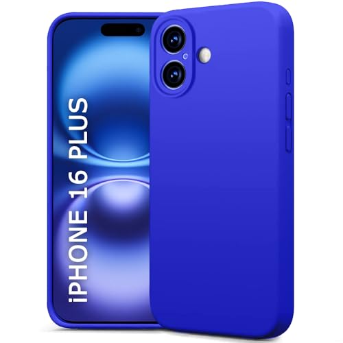 Image of TheGiftKart Liquid Silicone Back Cover Case for iPhone 16 Plus | Soft Micro-Fibre Lining Inside | Camera & Screen Protection | Shockproof Back Cover Case for iPhone 16 Plus (Silicone, Ultramarine)