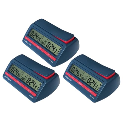 Ficher 3X Fortgeschrittenes Schach Digital Timer Schach Uhr Count Up Down Brett Spiel Uhr
