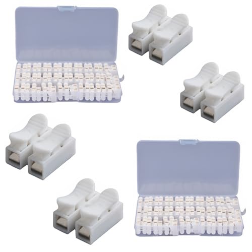 TUKRPQMRI - Fil de connecteur de borne rapide à ressort, bloc de connecteurs de fil à ressort de connecteur rapide CH2 55/110 PCS, for appareils d'éclairage domestique et câblage automobile / 620(110PCS)