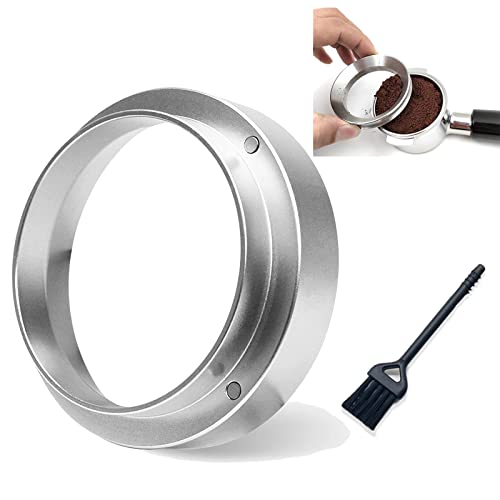 Anillo Dosificador De Café 51mm Aluminium Embudo Dosificador Dispensador Cafe Molido Magnetic Anillos De Dosificación Accesorios Cafe For Taza Dosificadora Portafilter De Café Con 1 Cepillo Cover