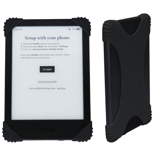 ZhaoCo Universal Anti-Slip Silicone Hand Strap Finger Grip Holder for 6" / 6.8'' / 7'' Kindle eReaders/Kobo/Sony Ebook - Black - Image 4