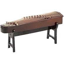 Zerodis Miniature Chinese Zither Model Hanging Ornaments Wooden Guzheng Replica Musical Instrument Statue Lacquered Finish Exquisite Craftsmanship for Home Decoration 3.9in Miniature 10cm