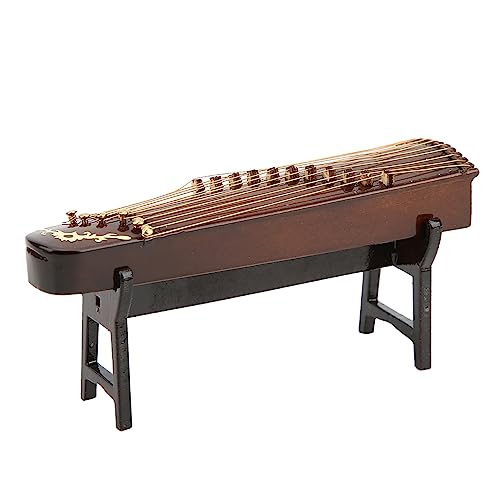 Yctze Modelo de Cítara China en miniatura: Instrumento Musical de Madera, Decoración de Escritorio, para Niños y Músicos, Decoración Perfecta para el Hogar, la Oficina, la Sala de Música y los (10cm)