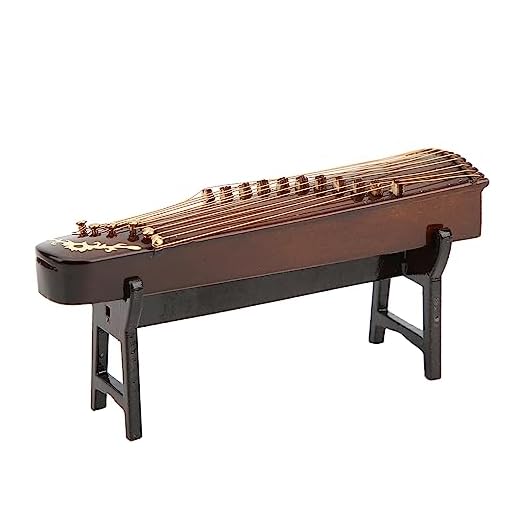 Yctze Modelo de Cítara China en miniatura: Instrumento Musical de Madera, Decoración de Escritorio, para Niños y Músicos, Decoración Perfecta para el Hogar, la Oficina, la Sala de Música y los (10cm)