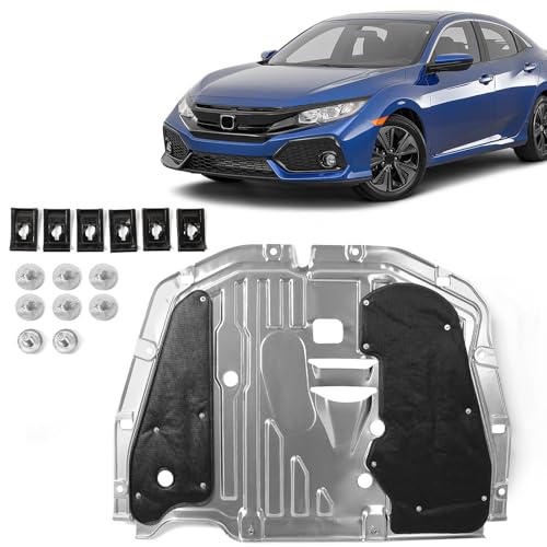 JOLONG Engine Splash Guard Under Car Shield Cover Board for Honda Civic 2016-2021 Replacement for 74110-TBA-A00 90674-TY2-A01