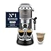Produktbild De'Longhi Dedica Style EC685.TB  Espresso Siebträgermaschine, Espressomaschine mit professionellem Milchaufschäumer, nur 15 cm breit, für Kaffeepulver oder ESE Pads, 1 l Wassertank, Schwarz/Titan