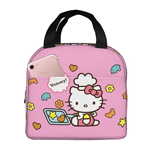 Frenchsh Cute Cartoon Portable Lunch Bag Reusable Lunch Tote Insulated Cooler Bag Lunch Box Handbag For Work Picnic #TOP1