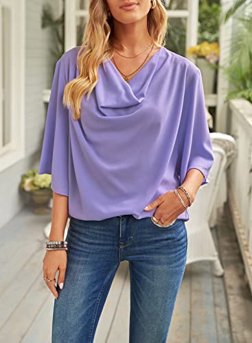 Dokotoo Women's V-Neck Chiffon Wrap Blouse #TOP19