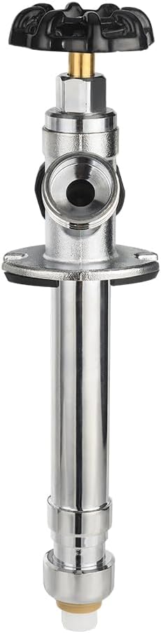 EFIELD 4-inch Anti-Siphon Frost Free Sillcock 1/2 inch Push Fit X 3/4 inch Hose Bibb, Chrome Plated Brass Body (4-inch Length),(SILLCOCK035)