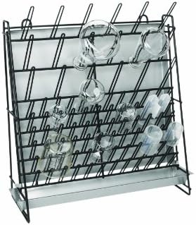 Heathrow Scientific HS23243A Glassware Drying Rack, 90 Pegs, Vinyl-Coated Steel Wire Construction, Self-Standing or Wall-Mountable
