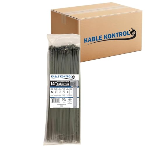 Kable Kontrol Gray Zip Ties 14 In 60x100 Pack