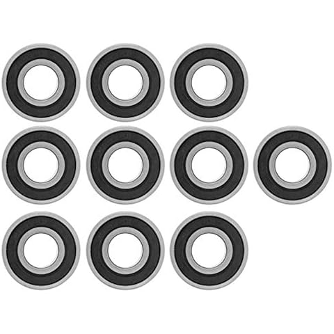 Fafeicy Deep Groove Ball Bearing, 10Pcs 6202-RS 15*35mm/0.6*1.4 in Black Bearing Steel Bearing, Deep-groove Ball Bearings Cover