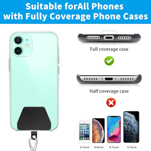 SHANSHUI Phone Lanyard, Neck Wrist Nylon Cell Phone Lanyard, 1 Pcs Tether Pads Compatible with iPhone & All Smartphones in Full Cover Cases — view 6