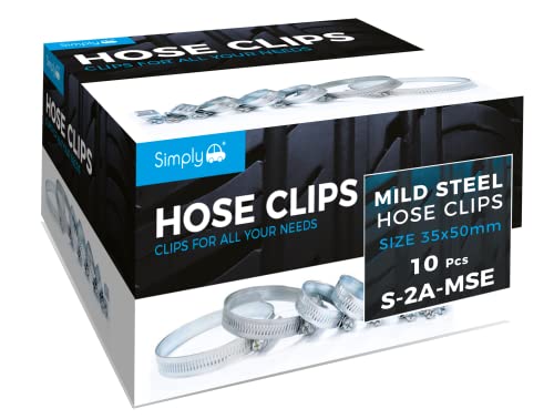 Simply S-2A-MSE 10 Pack 35-50mm Mild Steel Hose Clip Jubilee Clip - Strong, Durable, Easy to Use
