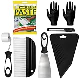 Kit di colla per carta da parati: il set include 10 rotoli di pasta adesiva per carta da parati e kit per carta da parati contenente levigatore, rullo, spazzola per appenderlo, raschietto, tagliaparte