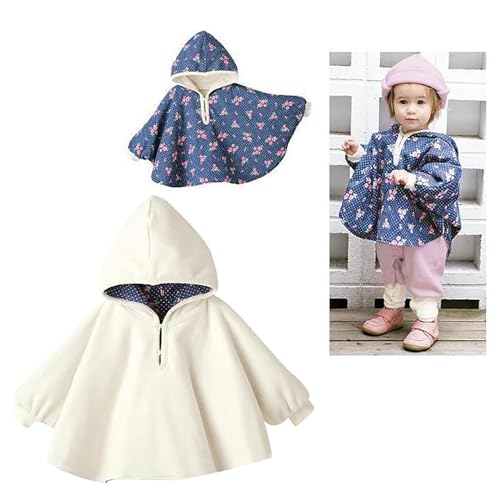 Boys Girls Fleece Reversible Cape Windproof Button Hooded Shaggy Cloak for Kids Warm Lightweight Cute Coat3