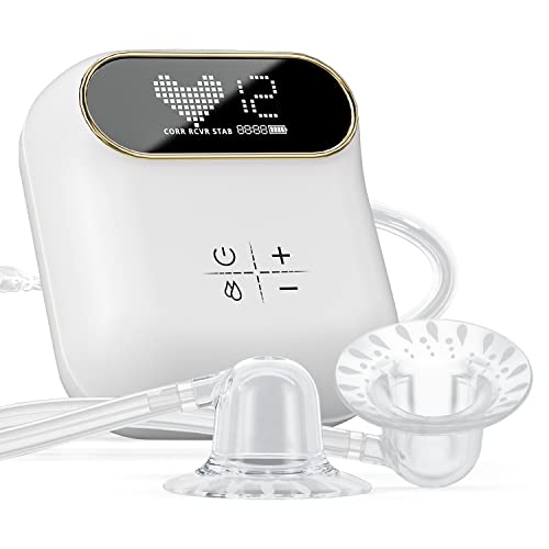12 Gears Rechargeable Electric Nipple Corrector for Flat Short or Inverted Nipples to Help Breastfeeding Portable Nipple Pump Sunken Nipple Puller Nipple Massage 8PCS