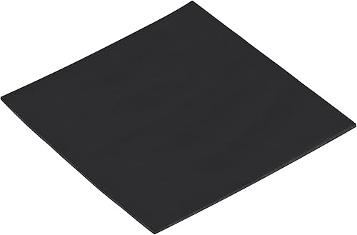 MECCANIXITY EPDM Hoja de goma negra con adhesivo 12 pulgadas de largo 12 pulgadas de ancho 0.19 pulgadas de grosor 60 A durómetro para tira de