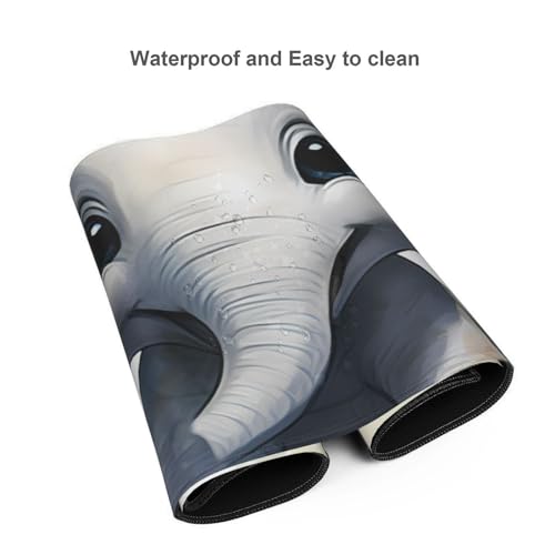 Tapis de souris de jeu imperméable avec bords cousus éléphant