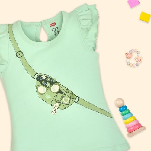 Image of LuvLap Baby Girls Regular Fit 100% Cotton Half Sleeves Girls Top CoSet Pack of 3