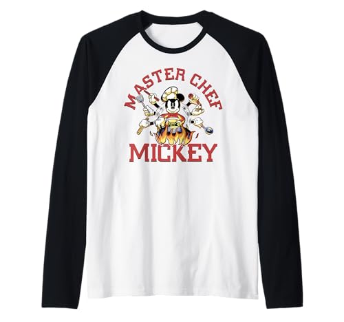 T-shirt baseball Mickey Mouse style raglan Disney Master Chef pour passionnés de cuisine