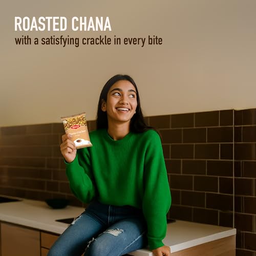 Bikaji Roasted Chickpea Chana Cracker – 7.05 oz (200g) | Crispy, Spicy, Healthy & Crunchy Chickpea Snack for Daily Snacking, Parties, Ready to Eat & Travel Friendly | Authentic Indian Namkeen | Snacks For Adults, Party Snacks