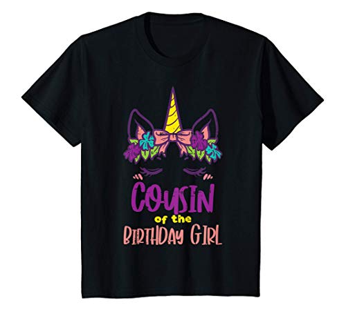 Niños Unicorn Cousin Birthday Girl Party Family Matching Kids Gift Camiseta