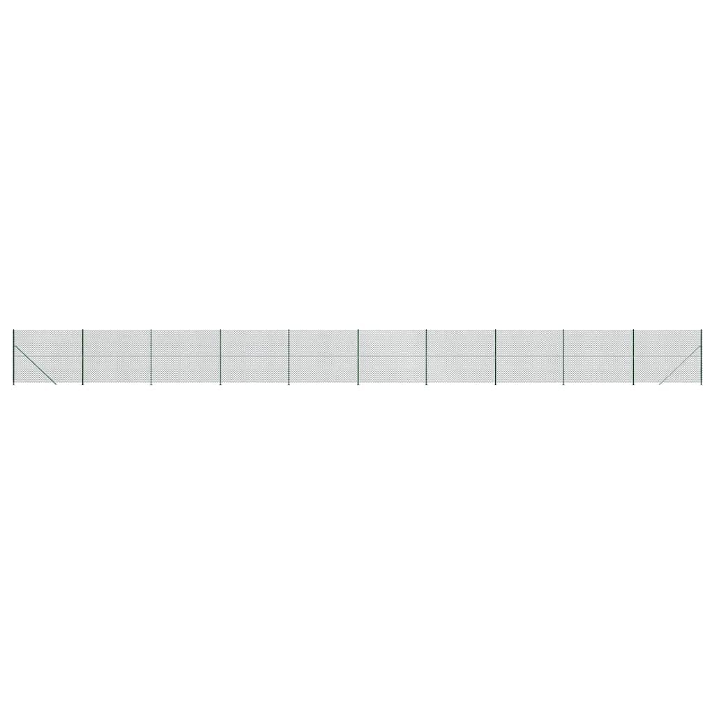 Vidaxl Green Chain Link Fence With Flange 1.8X25 M