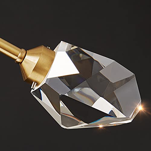 Suspension LED en cuivre et cristal K9, plafonnier haut de gamme 15 t&ecirc;tes YangRy
