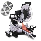 Scheppach Kappsäge KZGS305-BE 105mm Schnitthöhe | 330mm Schnittbreite | Laser & LED | 2000W | 2xSägeblatt Ø305mm | beidseitig neigbarer Sägekopf | ausziehbare Auflagen | Gehrungssäge Kappzugsäge