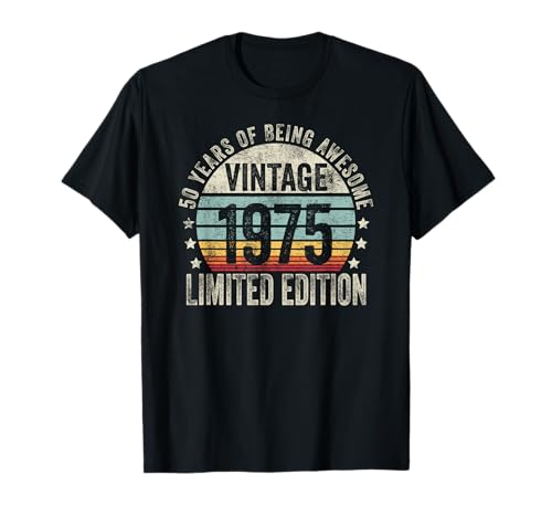 Vintage 1975 Birthday Gift Shirt 50 Years of Awesome T-Shirt