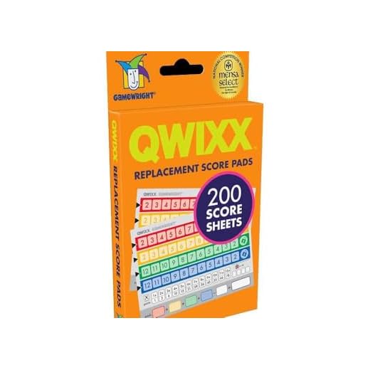 Gamewright Qwixx, Replacement Score Cards Action Game Multi-colored 1 Pack