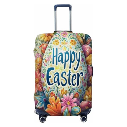 Easter Eggs Flower Stretchable Luggage Covers for Suitcase TSA Approved, Dust Proof and Scratch Resistant Travel Luggage Protector for Carry On (25-28 in)