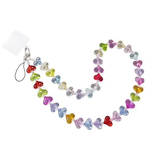 Beaded Phone Lanyard Crystal Beaded Phone Lanyard Patch Strap Anti Lost Phone Chain Cell Phone Lanyard for Around The Neck
