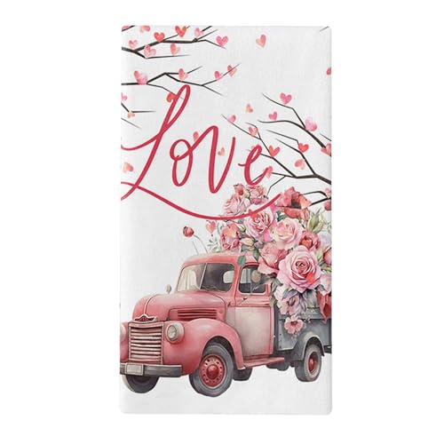 Washranp Herz Design Geschirr Trocknen Matten Küchenwäsche Valentinstag Thema Geschirrtuch Set Mikrofaser Küchentücher für eine liebevolle Küche E