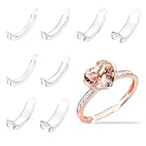 8Pcs Ring Size Adjuster for Loose Rings, Invisible Ring Resizer, Ring Tightener, Ring Adjuster for Loose Rings, Ring Clips to Make Rings Smaller, Silicone Ring Adjuster Fit Any Rings