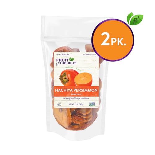 Fruit for Thought Dried Persimmons | Dried Fruit Snack Packs | At Home, Work, or On The Go | Unsweetened Hachiya Persimmon | 12 Ounce Bags Pack of 2 - Thumbnail 3