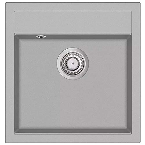 Tidyard Fregadero de Cocina Fregadero Senos,3# de un Seno de Granito Gris