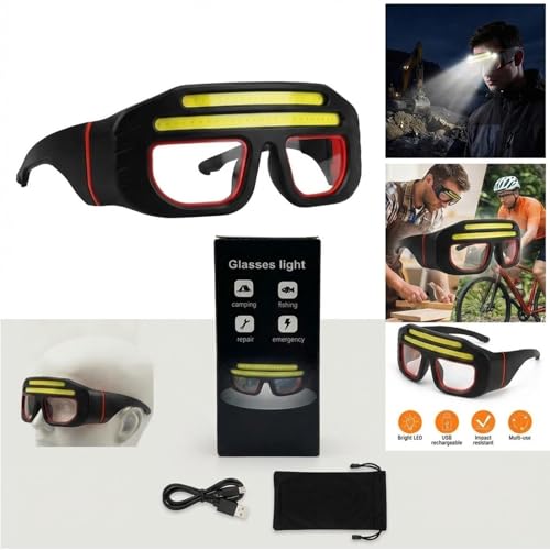 Faro LED duradero en gafas de seguridad ajustables para proyectos de carpintería 5