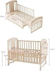 Foto di Kelodan Lettino Neonato con Ruote Bloccabili,Culla Next To Me con Fasciatoio,Ripiano Pieghevole,Legno Massello di Pino,Allungabile e Utilizzabile Come Culla Co-Sleeping,Letto Laterale,Allungabile 40cm