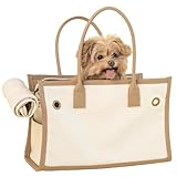 [citydog/シティドッグ] パイピング トート キャリー M ｜ 犬 キャリーケース キャリーバッグ キャリー トート キャンバス 涼しい おしゃれ beige